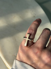 Load image into Gallery viewer, Solid Sterling Silver Cross Ring Size 4.25
