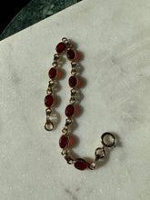 Load image into Gallery viewer, Red Stone 1/20 12k Gold Filled Bracelet 7”

