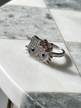 Load image into Gallery viewer, Hello Kitty Sanrio Sterling Silver CZ Ring Size 9
