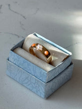 Load image into Gallery viewer, Antique 18k Yellow Gold Old Mine Cut &amp; Coral Ring Size 4.75
