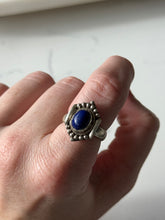 Load image into Gallery viewer, Vintage Lapis Sterling Silver Ring Size 7.75
