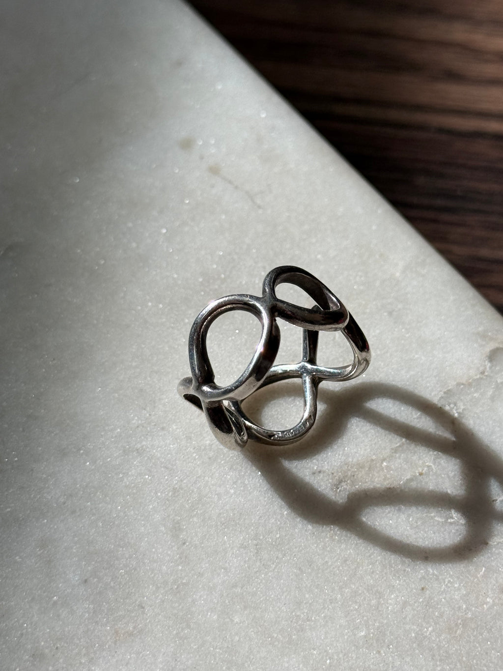 Mexico Sterling Silver Wide Band Ring Size 9