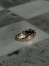 Load image into Gallery viewer, 1940s Buckle Diamond &amp; Synthetic Spinel Ring
