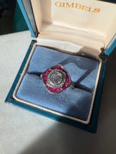 Load image into Gallery viewer, y2k Pink Glass Sterling Silver Ring Size 8
