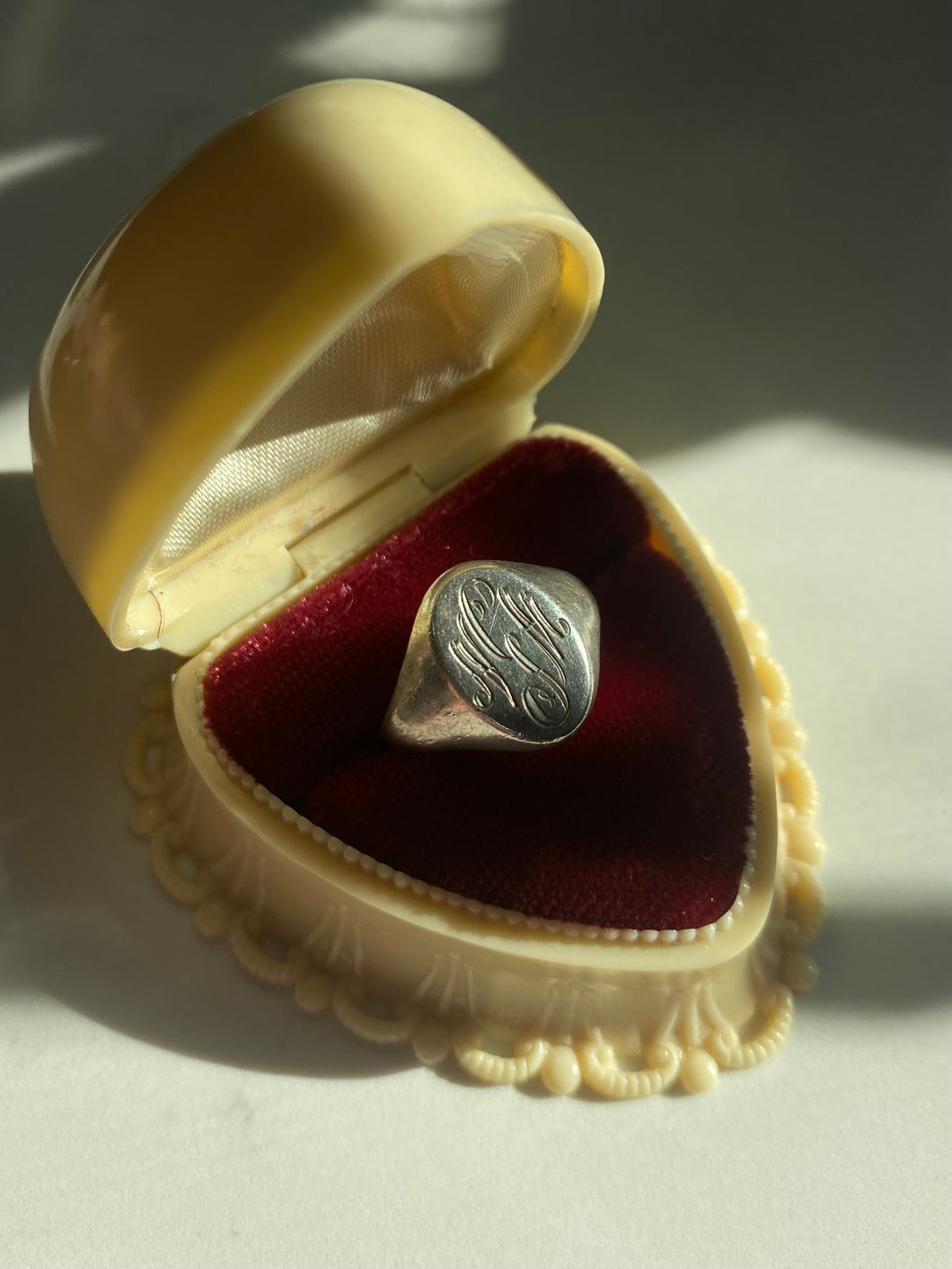 Engraved Signet Sterling Silver Ring