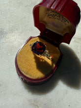 Load image into Gallery viewer, Garnet Glass Gold Vermeil Ring Size 10.5
