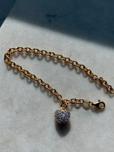 Load image into Gallery viewer, Italian Gold Vermeil CZ Heart Bracelet 7.5”
