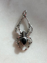Load image into Gallery viewer, Vintage Black Onyx Spider Sterling Silver Charm
