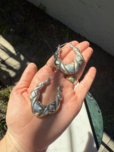 Load image into Gallery viewer, Vintage Chunky Sterling Silver Hoops
