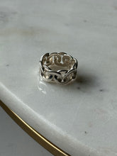 Load image into Gallery viewer, Interlocking Curb Link Chunky Sterling Silver Ring Size 7.5
