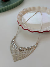 Load image into Gallery viewer, Vintage Mesh Chainmail Sterling Silver Necklace 16”-18”
