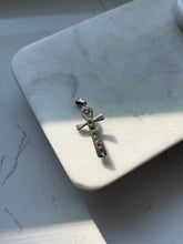Load image into Gallery viewer, Vintage Cabochon Chakra Sterling Silver Cross Pendant
