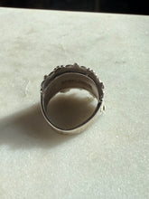 Load image into Gallery viewer, Floral Enamel Sterling Silver Ring Size 9.75
