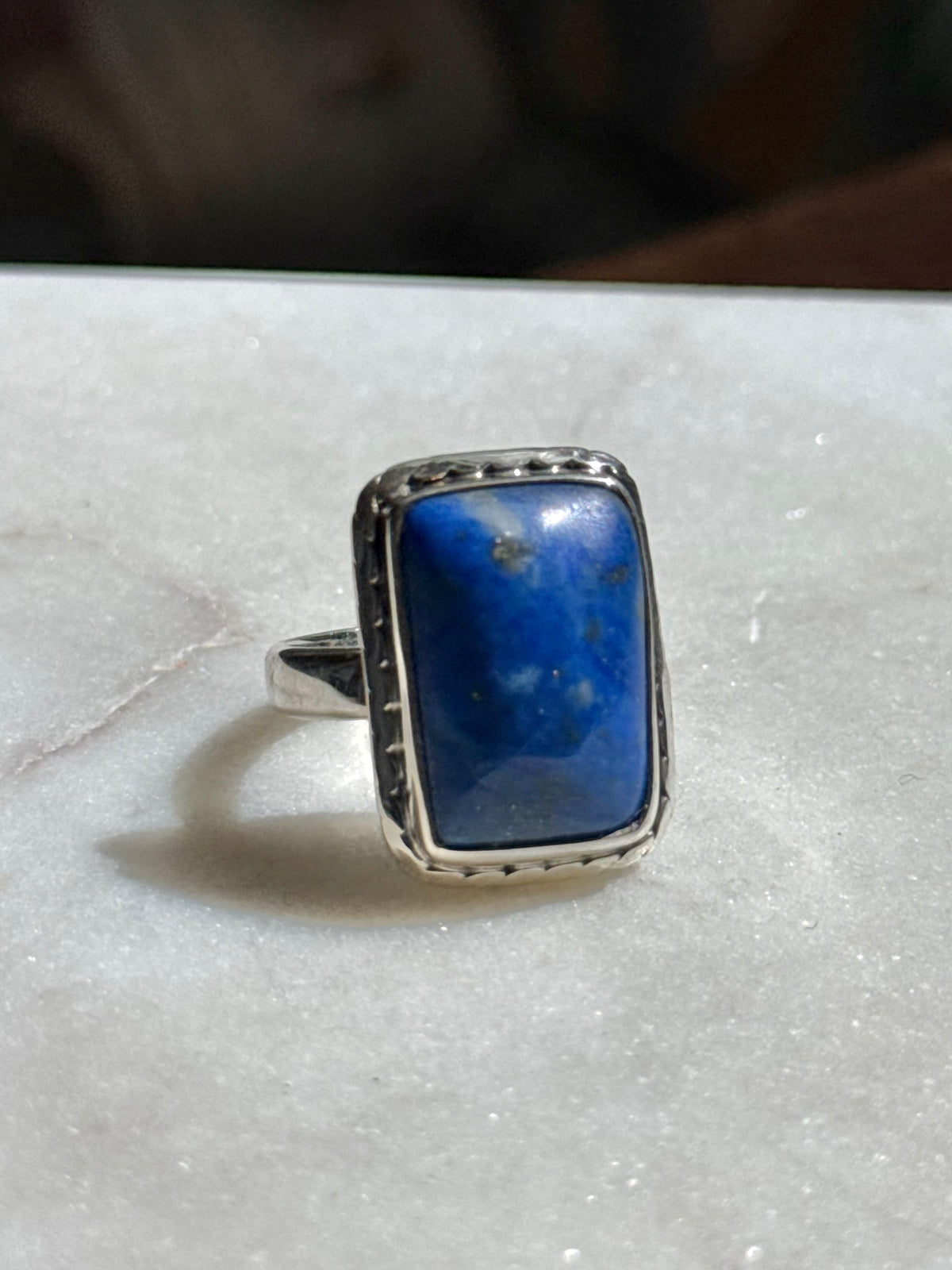 Vintage Blue Lapis Sterling Silver Ring Size 8