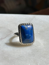 Load image into Gallery viewer, Vintage Blue Lapis Sterling Silver Ring Size 8
