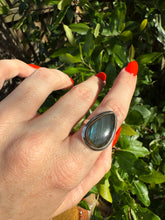 Load image into Gallery viewer, Labradorite Sterling Silver Ring Size 8.75
