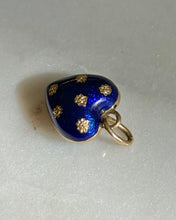Load image into Gallery viewer, Blue Enamel 18k Gold Heart Charm
