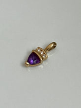 Load image into Gallery viewer, Amethyst &amp; Diamond 14k Gold Charm
