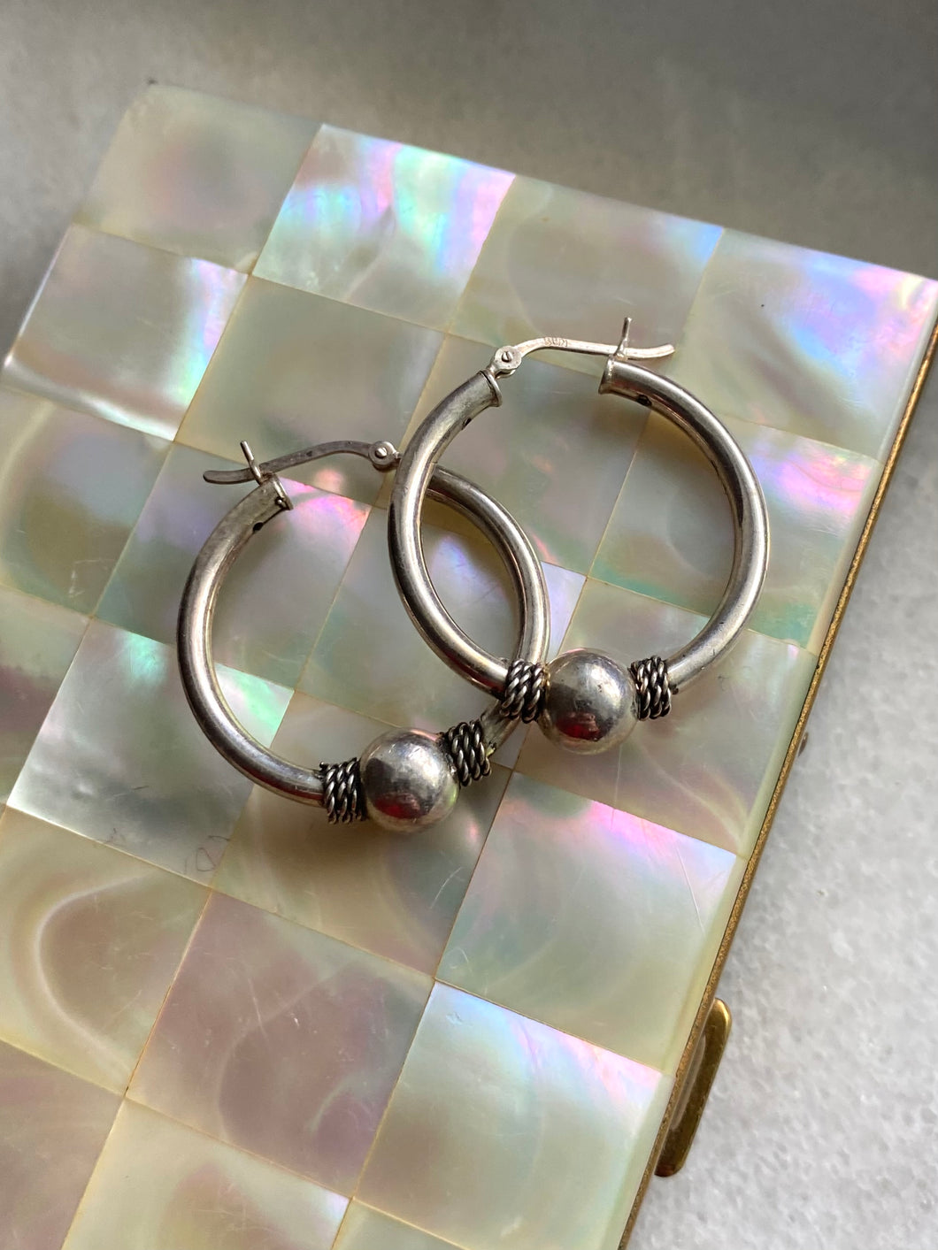 Vintage Sterling Silver Gypsy Hoops