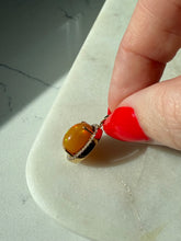 Load image into Gallery viewer, 14k Yellow Gold Fire Opal &amp; Diamond Halo Pendant
