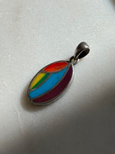 Load image into Gallery viewer, Rainbow Enamel Sterling Silver Pendant
