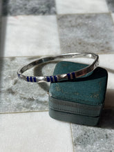 Load image into Gallery viewer, Mexico Vintage Blue Enamel Solid 950 Silver Bangle Bracelet
