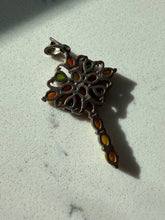 Load image into Gallery viewer, Opal &amp; Peridot Sterling Silver Cross Pendant
