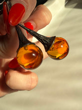 Load image into Gallery viewer, Natural Baltic Amber Vintage Sterling Silver Teardrop Earrings
