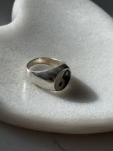 Load image into Gallery viewer, Yin Yang Enamel Sterling Silver Ring Size 8.75
