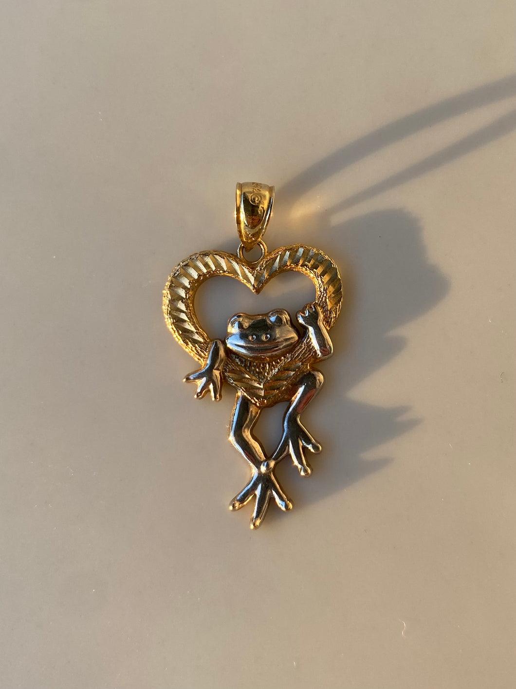 Frog Heart Two-Toned 10k Gold Pendant