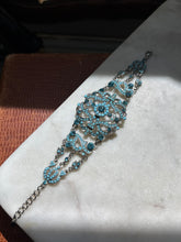 Load image into Gallery viewer, Blue Silver Plated Costume Bracelet 7”-7.75”
