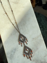 Load image into Gallery viewer, Vintage Sterling Silver Dangle Necklace 18”
