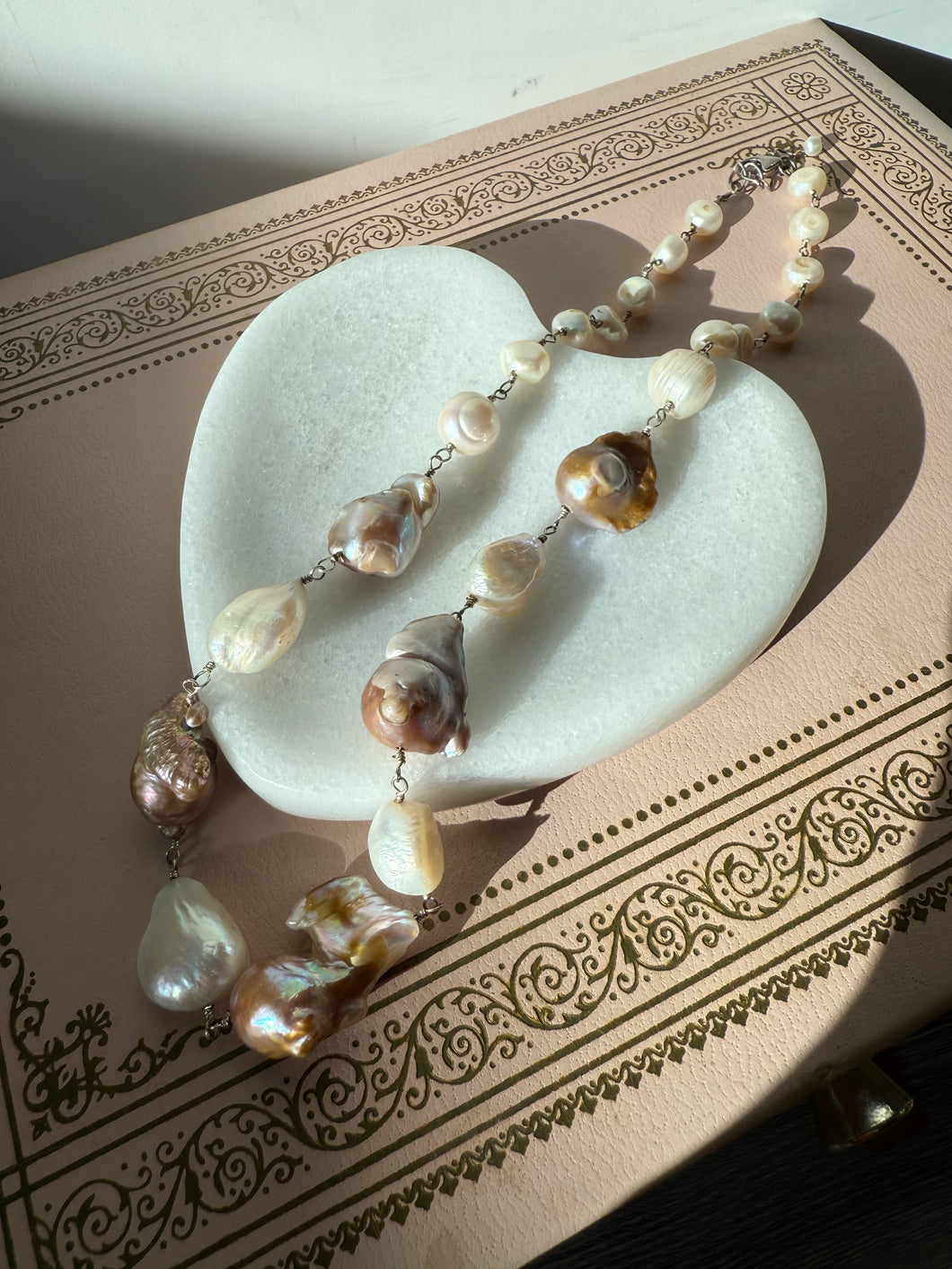 Chunky Pearl Sterling Silver Necklace
