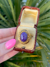 Load image into Gallery viewer, Chunky Purple Stone Gold Vermeil Ring
