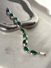 Load image into Gallery viewer, Vintage Malachite Sterling Silver Bracelet 7”
