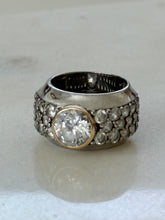 Load image into Gallery viewer, Chunky Sterling &amp; Gold Quartz Ring Size 5
