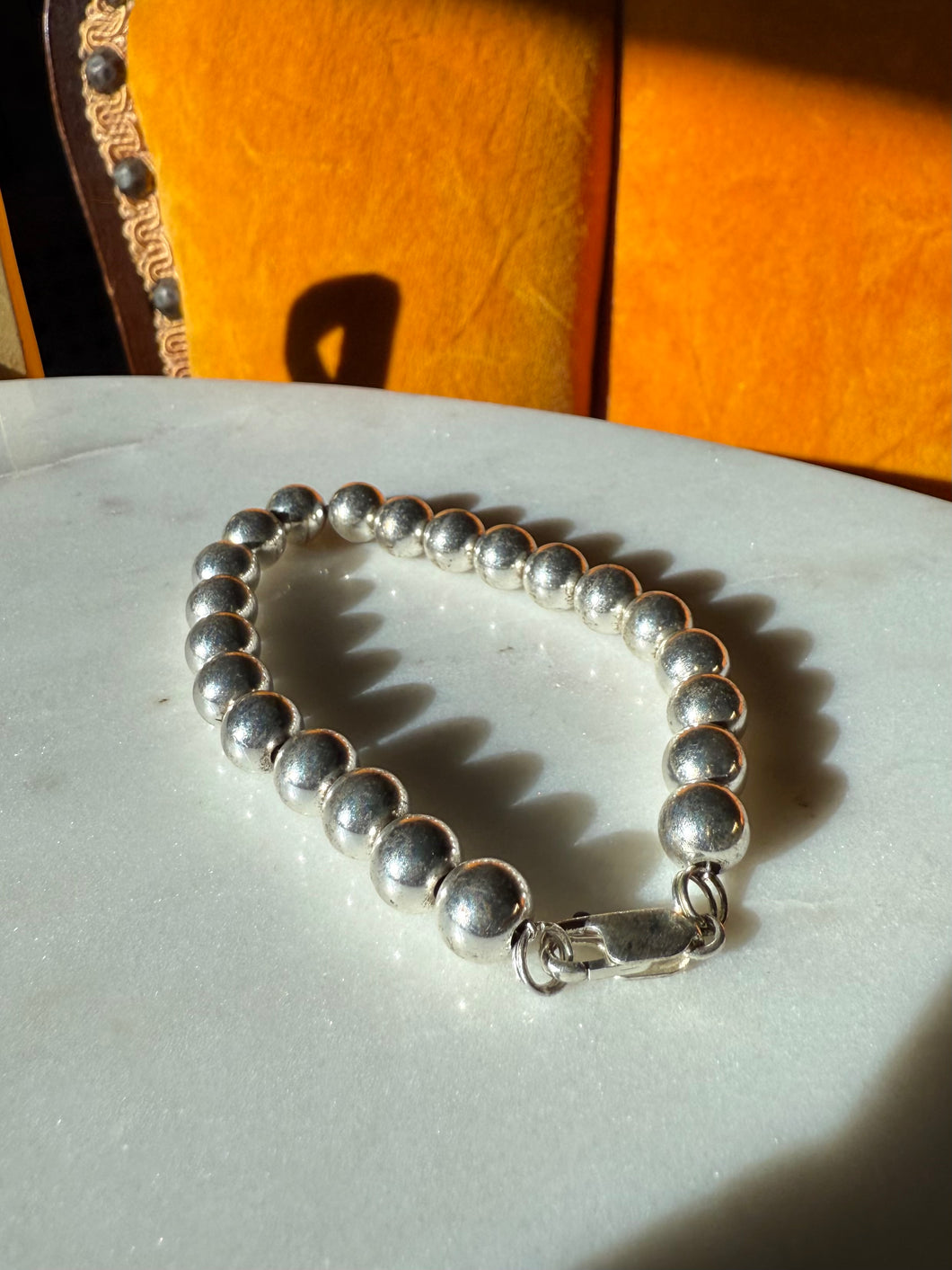 Ball Bead Sterling Silver Bracelet 7.75”