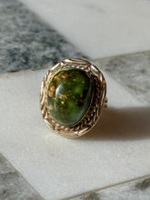 Load image into Gallery viewer, Vintage Southwestern 14k Gold Turquoise Ring Size 5.25
