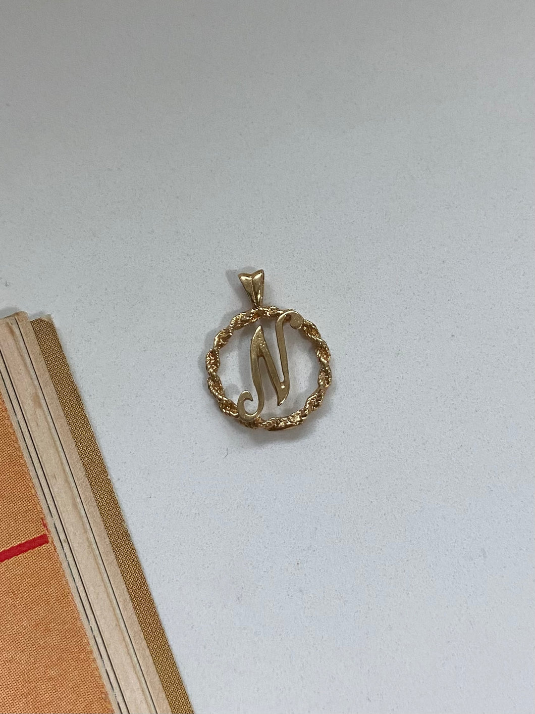 ‘N’ Initial Vintage 14k Yellow Gold Charm