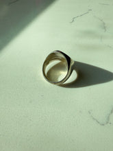 Load image into Gallery viewer, Midcentury Mexican Crushed Turquoise Sterling Silver Signet Ring Size 8
