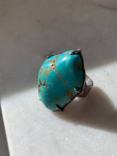 Load image into Gallery viewer, Chunky Turquoise Sterling Silver Ring Size 6
