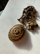 Load image into Gallery viewer, Antique Victorian Locket Book Chain Brass Necklace 18.5”
