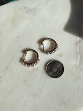 Load image into Gallery viewer, Amethyst Sterling Silver Clicker Hoops
