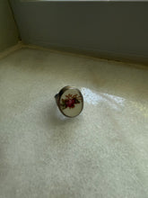 Load image into Gallery viewer, Sterling Pink Rose Tile Ring Size 6
