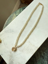 Load image into Gallery viewer, Vintage Costume Faux Pearl Heart Necklace 17.5”
