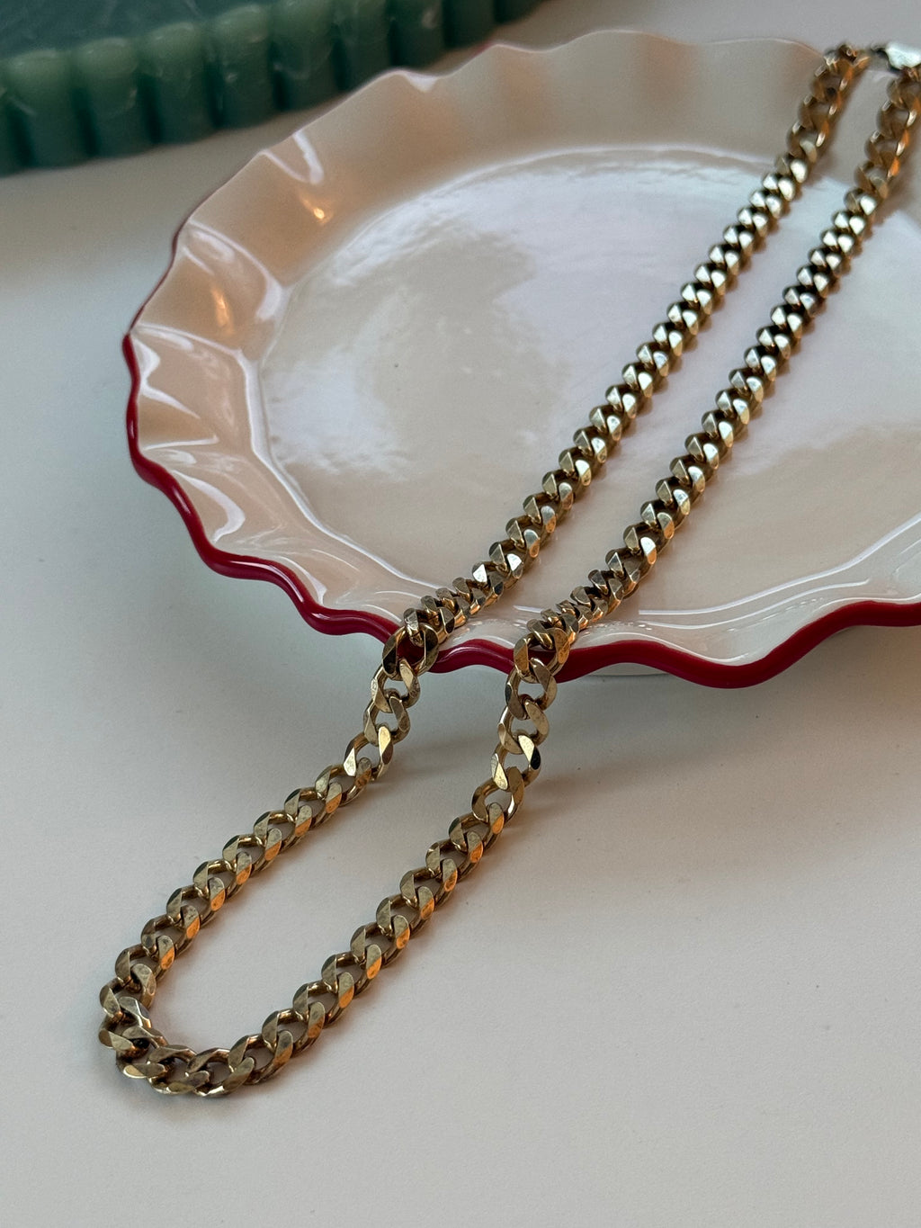 Vintage Gold Vermeil Cuban Link Chain 22”