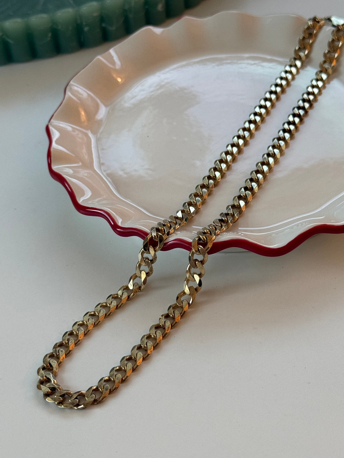 Vintage Gold Vermeil Cuban Link Chain 22”