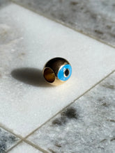 Load image into Gallery viewer, Enamel Evil Eye Solid 18k Gold Spacer Bead Charm
