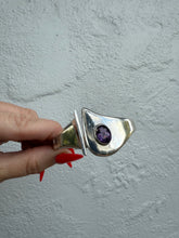 Load image into Gallery viewer, Chunky Purple Sterling Silver Hinged Cuff Bracelet
