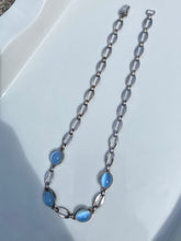 Load image into Gallery viewer, Blue Gemstone Vintage Sterling Silver Necklace
